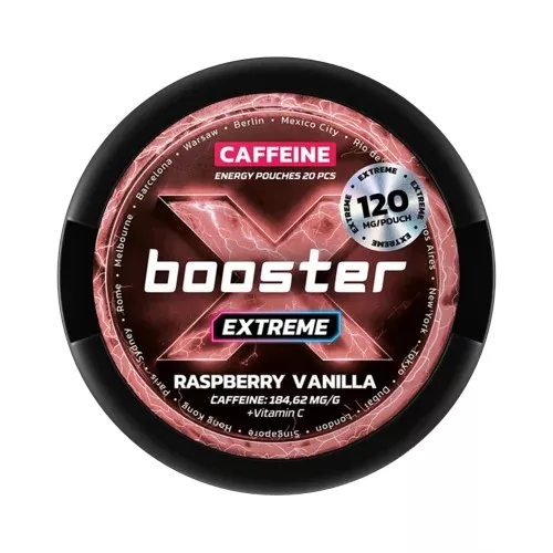 kofeinové sáčky - x booster - extreme raspberry & vanilla